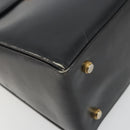 Salvatore Ferragamo Gancini Hand Bag Leather Black Gold Auth 191365-15
