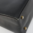 Salvatore Ferragamo Gancini Hand Bag Leather Black Gold Auth 191365-17