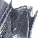 Salvatore Ferragamo Gancini Hand Bag Leather Black Gold Auth 191365-20