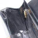 Salvatore Ferragamo Gancini Hand Bag Leather Black Gold Auth 191365-21