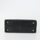 Salvatore Ferragamo Gancini Hand Bag Leather Black Gold Auth 191365-5