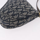 Christian Dior Trotter Canvas Saddle Accessory Pouch Navy Gold Auth 191368V-16