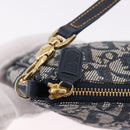 Christian Dior Trotter Canvas Saddle Accessory Pouch Navy Gold Auth 191368V-10