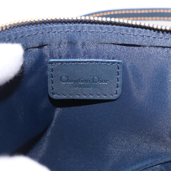 Christian Dior Trotter Canvas Saddle Accessory Pouch Navy Gold Auth 191368V