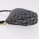 Christian Dior Trotter Canvas Saddle Accessory Pouch Navy Gold Auth 191368V-4