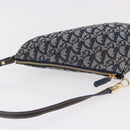 Christian Dior Trotter Canvas Saddle Accessory Pouch Navy Gold Auth 191368V-6