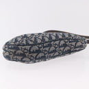 Christian Dior Trotter Canvas Saddle Accessory Pouch Navy Gold Auth 191368V-5