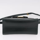 Salvatore Ferragamo Vala Hand Bag Leather 2way Green Gold Auth 191369A-11