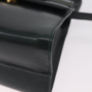 Salvatore Ferragamo Vala Hand Bag Leather 2way Green Gold Auth 191369A-13