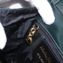 Salvatore Ferragamo Vala Hand Bag Leather 2way Green Gold Auth 191369A-22