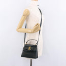 Salvatore Ferragamo Vala Hand Bag Leather 2way Green Gold Auth 191369A-24