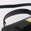 Salvatore Ferragamo Vala Hand Bag Leather 2way Green Gold Auth 191369A-8