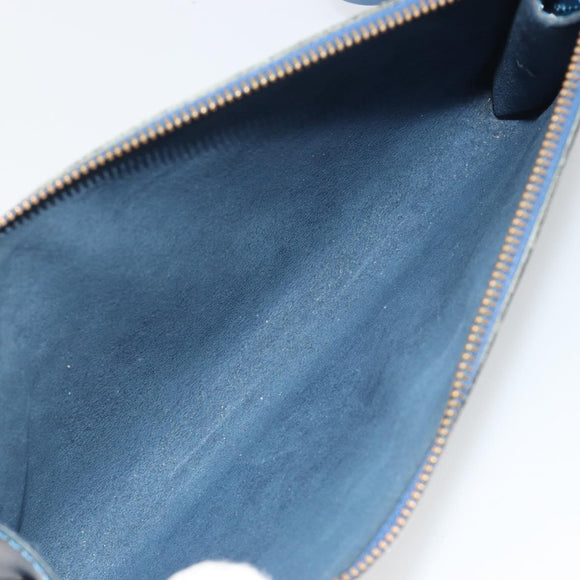 LOUIS VUITTON Epi Pochette Accessoires Pouch Blue M52985 LV Auth 191372