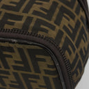 FENDI Zucca Canvas Vanity Hand Bag Black Brown Auth 191374-9