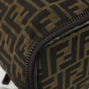 FENDI Zucca Canvas Vanity Hand Bag Black Brown Auth 191374-14