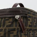 FENDI Zucca Canvas Vanity Hand Bag Black Brown Auth 191374-10