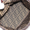 FENDI Zucca Canvas Vanity Hand Bag Black Brown Auth 191374-11
