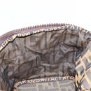 FENDI Zucca Canvas Vanity Hand Bag Black Brown Auth 191374-21