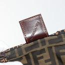 FENDI Zucca Canvas Vanity Hand Bag Black Brown Auth 191374-12