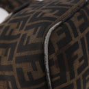 FENDI Zucca Canvas Mamma Baguette Shoulder Bag Brown Black Auth 191375-9