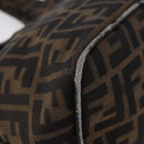 FENDI Zucca Canvas Mamma Baguette Shoulder Bag Brown Black Auth 191375-15