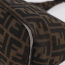 FENDI Zucca Canvas Mamma Baguette Shoulder Bag Brown Black Auth 191375-16