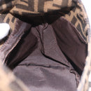 FENDI Zucca Canvas Mamma Baguette Shoulder Bag Brown Black Auth 191375-18