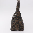 FENDI Zucca Canvas Mamma Baguette Shoulder Bag Brown Black Auth 191375-3