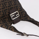 FENDI Zucca Canvas Mamma Baguette Shoulder Bag Brown Black Auth 191375-6