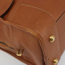 LOEWE Amazona 36 Hand Bag Leather Brown Gold Auth 191377V-15