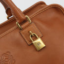 LOEWE Amazona 36 Hand Bag Leather Brown Gold Auth 191377V-18