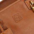 LOEWE Amazona 36 Hand Bag Leather Brown Gold Auth 191377V-20