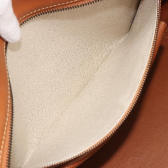 LOEWE Amazona 36 Hand Bag Leather Brown Gold Auth 191377V