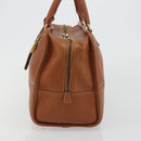 LOEWE Amazona 36 Hand Bag Leather Brown Gold Auth 191377V-4