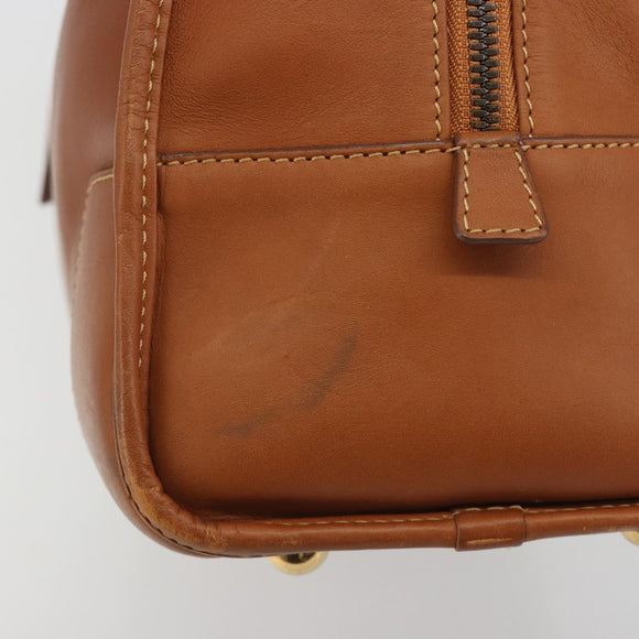 LOEWE Amazona 36 Hand Bag Leather Brown Gold Auth 191377V
