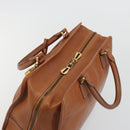 LOEWE Amazona 36 Hand Bag Leather Brown Gold Auth 191377V-7