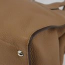 PRADA Hand Bag Vittero Dino Leather Beige Silver Auth 191378V-15