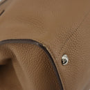PRADA Hand Bag Vittero Dino Leather Beige Silver Auth 191378V-16