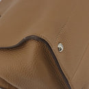 PRADA Hand Bag Vittero Dino Leather Beige Silver Auth 191378V-18
