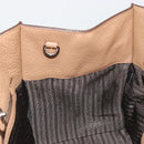 PRADA Hand Bag Vittero Dino Leather Beige Silver Auth 191378V-23