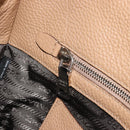 PRADA Hand Bag Vittero Dino Leather Beige Silver Auth 191378V-24