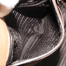 PRADA Hand Bag Vittero Dino Leather Beige Silver Auth 191378V-25