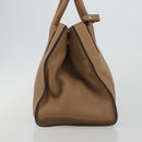PRADA Hand Bag Vittero Dino Leather Beige Silver Auth 191378V-3