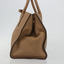 PRADA Hand Bag Vittero Dino Leather Beige Silver Auth 191378V-4