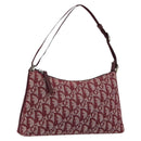 Christian Dior Trotter Canvas Accessory Pouch Red Silver Auth 191379SAV-1