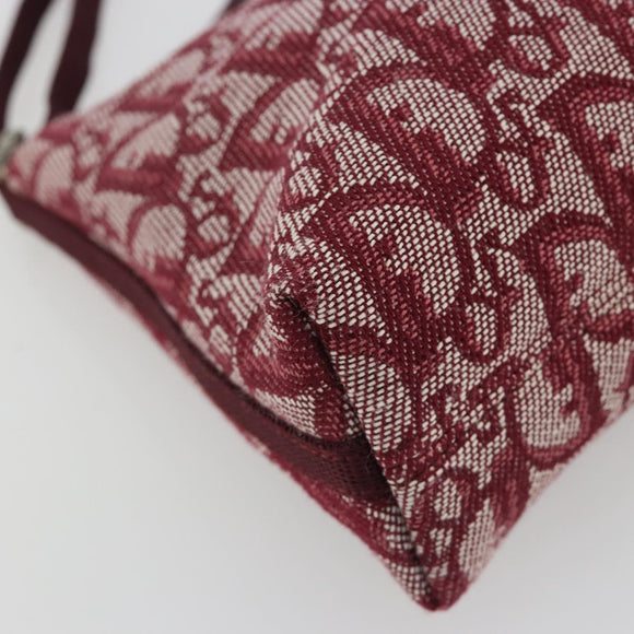 Christian Dior Trotter Canvas Accessory Pouch Red Silver Auth 191379SAV