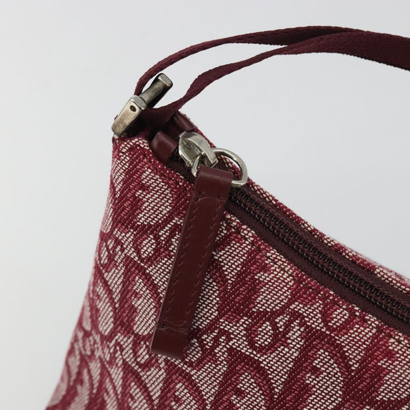 Christian Dior Trotter Canvas Accessory Pouch Red Silver Auth 191379SAV