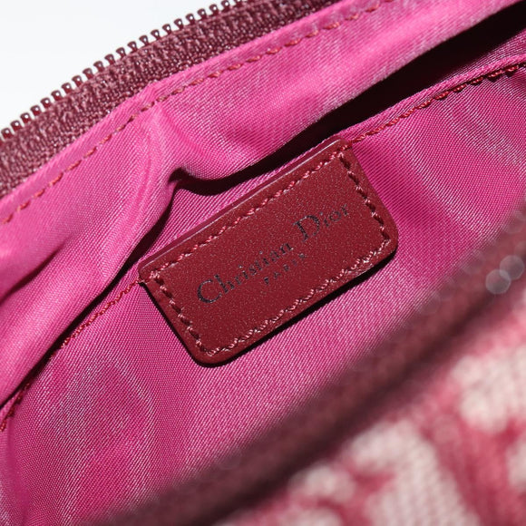 Christian Dior Trotter Canvas Accessory Pouch Red Silver Auth 191379SAV