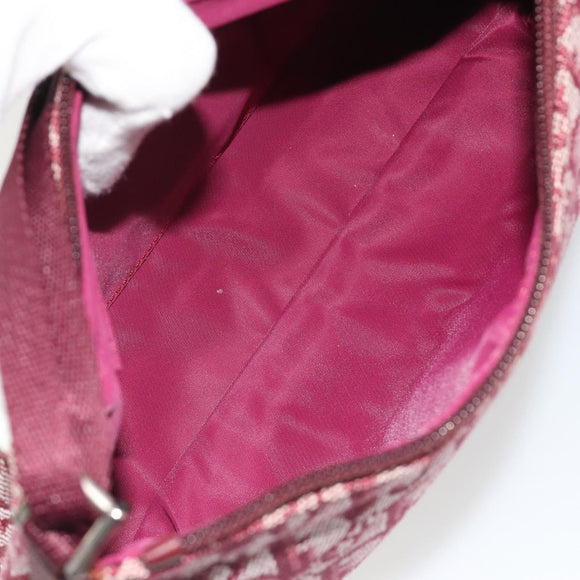 Christian Dior Trotter Canvas Accessory Pouch Red Silver Auth 191379SAV