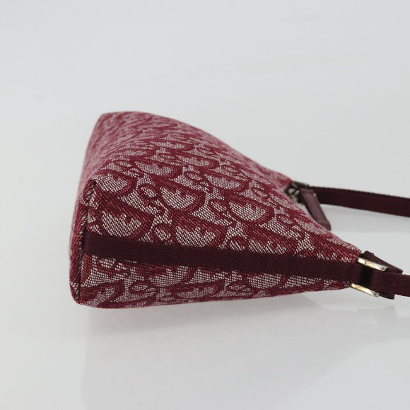 Christian Dior Trotter Canvas Accessory Pouch Red Silver Auth 191379SAV